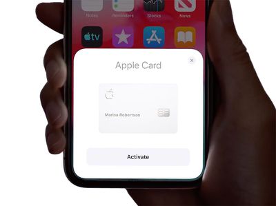 Apple Card activation screen
